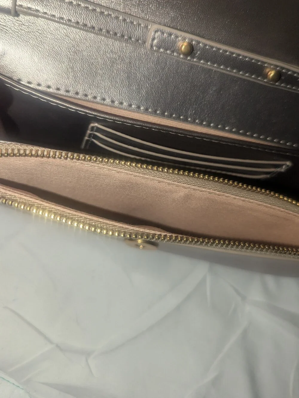 Ted Baker London Kira Rose Metallic Rose Gold Floral-Clasp Chain Clutch
